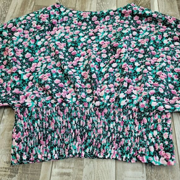 Zara Floral Crop Top Size Medium - Picture 8 of 11
